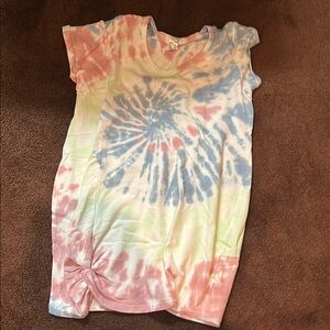 VENUS Pink and Blue Short Sleeve Dress